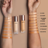 FLiCKA Flawless Femme Liquid Foundation for Face Makeup 30ml | Medium to High Coverage, Buildable | Natural, Waterproof & Moisturizing | All Skin Types | 02 Ivory