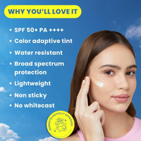 Peach and Musk Defense Me Shadefit Sunscreen, SPF 50 PA++++ UVA Broad Spectrum & UVB Protection, No White Cast, Water Resistant, Lightweight Non Sticky, Tinted Sunscreen For All Skin Types - 30gm