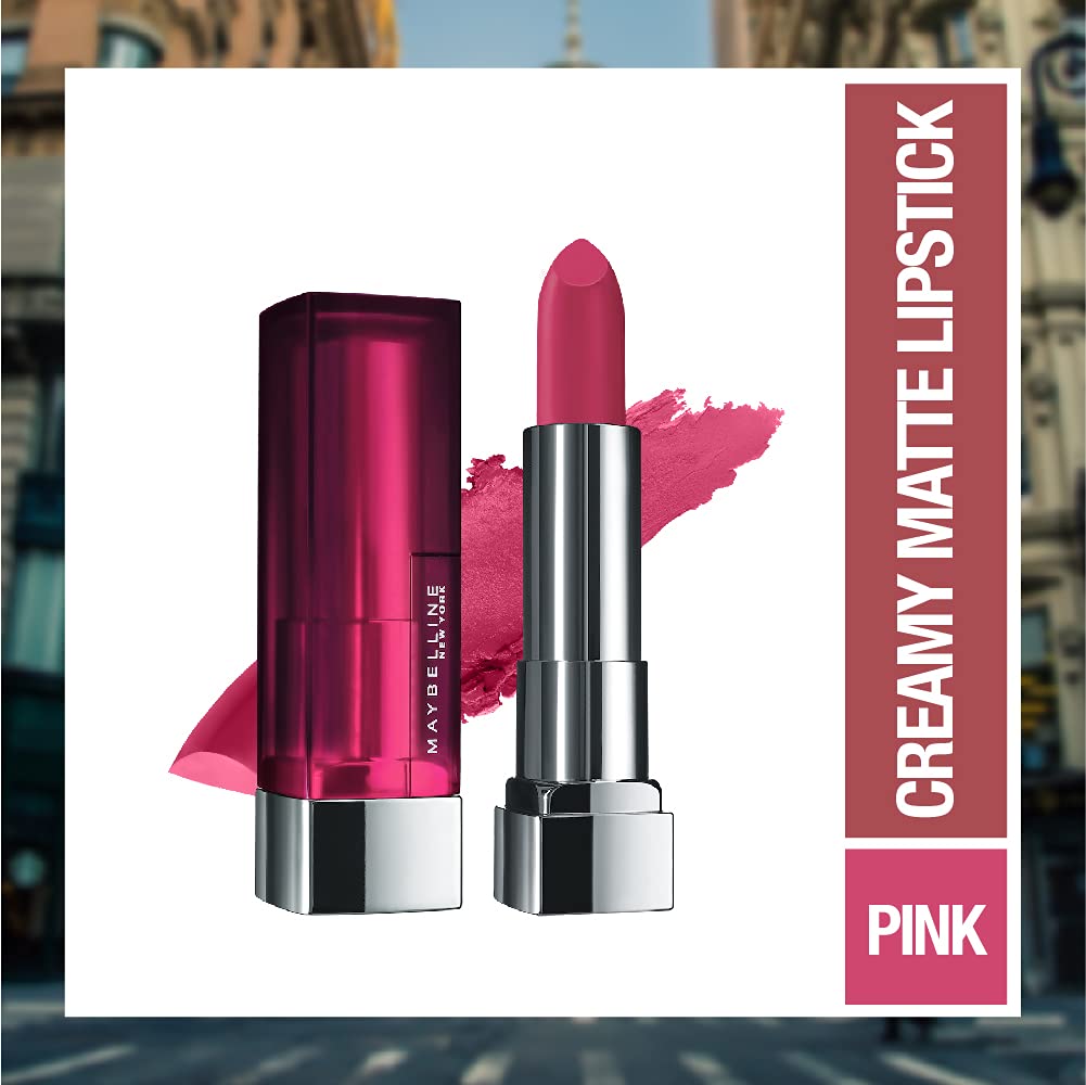 Maybelline New York Color Sensational Creamy Matte Lipstick, Matte Finish - 680 Mesmerizing Magenta, 3.9g with FREE Color Sensational Creamy Matte Lipstick, Matte Finish - 656 Clay Crush