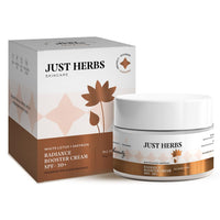 Just Herbs Saffron + White Lotus Radiance Booster Cream with SPF 30+ for Brighter Complexion | For Men & Women- 50g