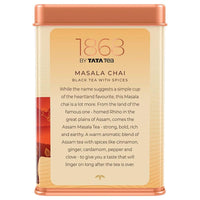 1868 by TATA Tea Masala Chai, Blend of Assam Black Tea, Cinnamon, Black Pepper, Cardamom, Ginger, Clove, Spicy, Malty, Aromatic, Whole Loose Leaf, From House of TATA (30 Cups/100g)