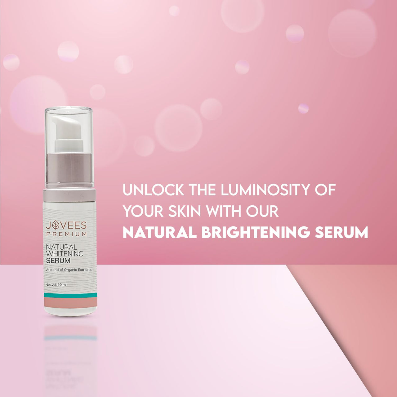 Jovees Premium Natural Whitening Serum | Gives Clear, Hydrated And Glowing Skin | And For All Skin Types | 50ml