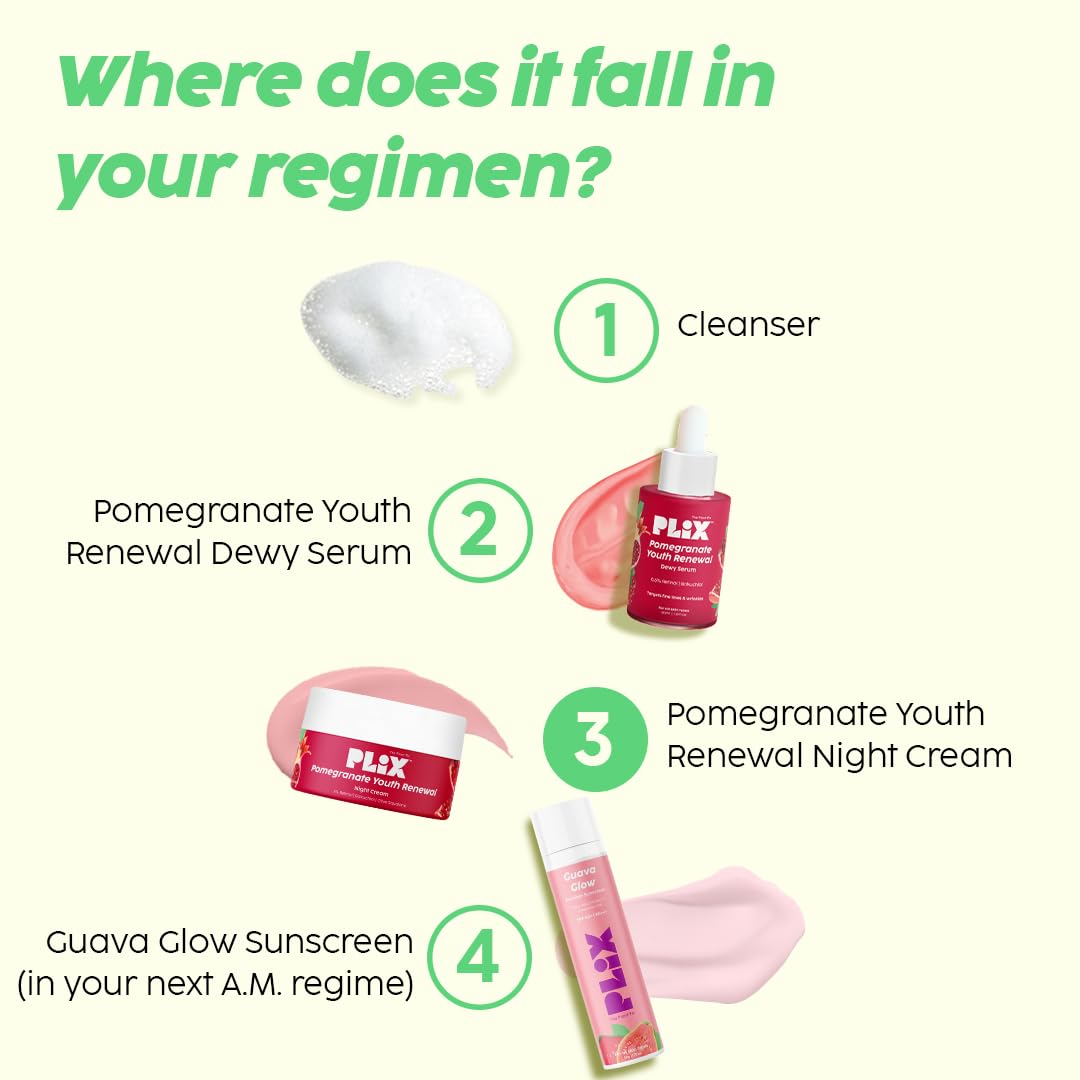 The Plant Fix Plix Pomegranate 1.20% Retinol & 1% Bakuchi Oil Anti Ageing Night Cream | Reduces Fine Line & Wrinkles | For Men & Women | 50 G