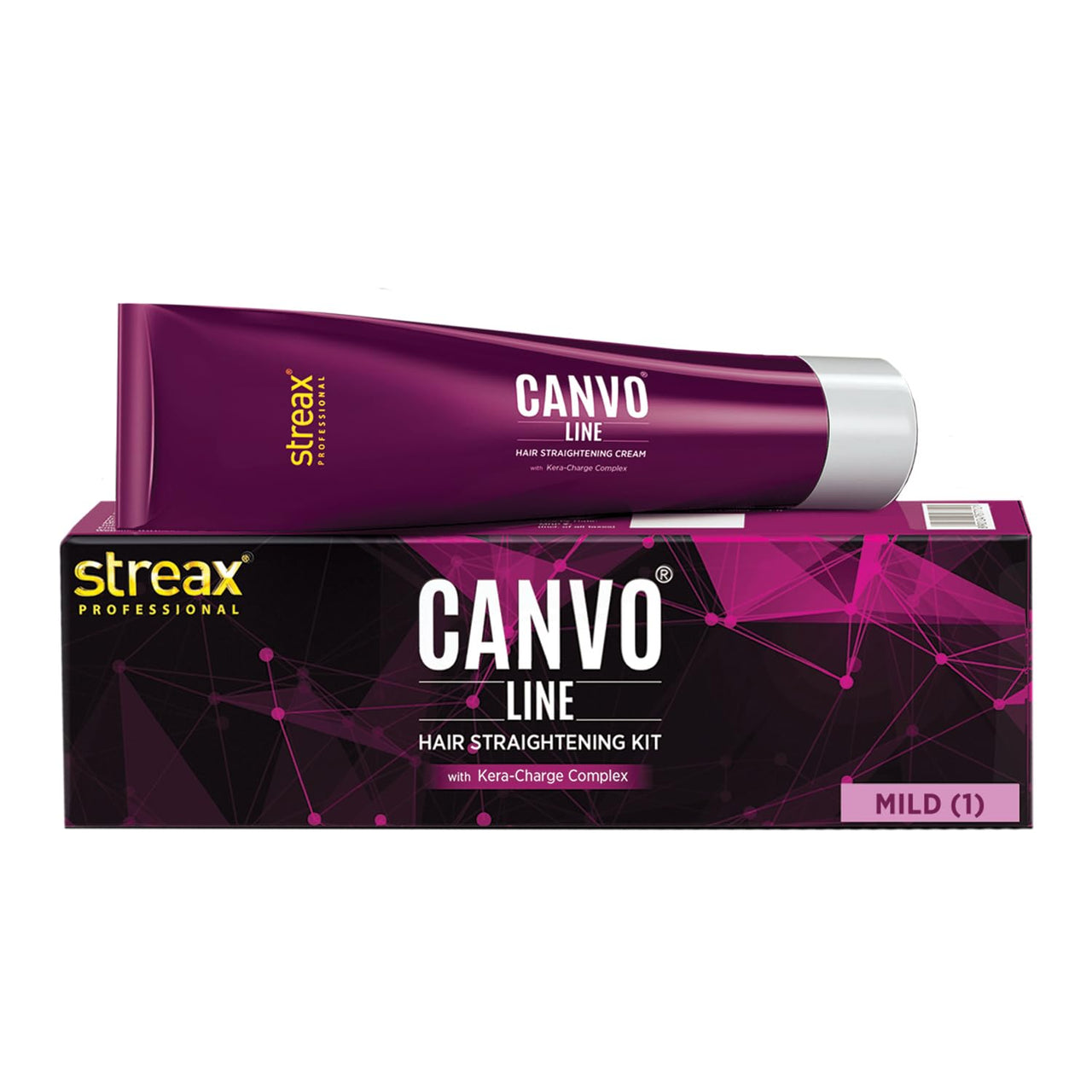 Streax Professional Canvoline Hair Straightening Cream, With Kera-Charge Complex, For All Hair Types, Mild, 160 gm