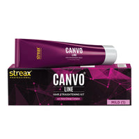 Streax Professional Canvoline Hair Straightening Cream, With Kera-Charge Complex, For All Hair Types, Mild, 160 gm