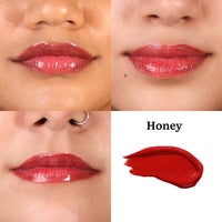 Tint Cosmetics Brick Red Lip Gloss for Women | Hydrating & High Shine | Lightweight & Non-Sticky with Vitamin-E & Grapeseed Oil | Gloss Lock Technology | All Skin Types | 2.5Ml (Honey) | FDA Approved