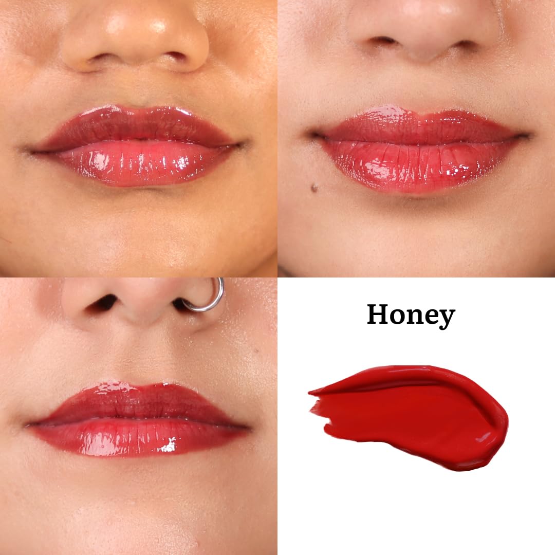 Tint Cosmetics Red Lip Gloss for Women | Hydrating & High Shine | Lightweight & Non-Sticky with Vitamin-E & Grapeseed Oil | Gloss Lock Technology | All Skin Types | 10Ml (Brick Red) | FDA Approved