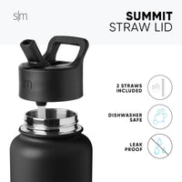 Simple Modern Water Bottle with Straw Lid Vacuum Insulated Stainless Steel Metal Thermos | Reusable Leak Proof BPA-Free Flask for Gym, Travel, Sports | Summit Collection | 22oz, Sea Glass Sage -Sea Glass Sage