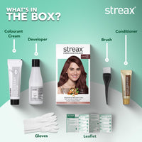 Streax Crème Permanent Hair Colour - 5.66 Cinnamon Red Hair Color-140 ml, 100% Grey coverage, Long Lasting Hair colour for women