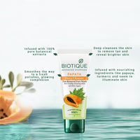 Biotique Honey Water Pore Tightening Brightening Toner With Himalayan Waters, 120ml & Biotique Papaya Deep Cleanse Face Wash For Visibly Glowing Skin All Skin Types, 150ml