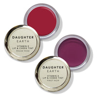 DAUGHTER EARTH Vegan Lip and Cheek Tint Combo | Matte Natural Blush for Women | Lip Tint with Vitamin E | Nourishing Cheek Tint | Pack of 2 | 4.5 gm Each (Rogue Rose & Pinot Noir)