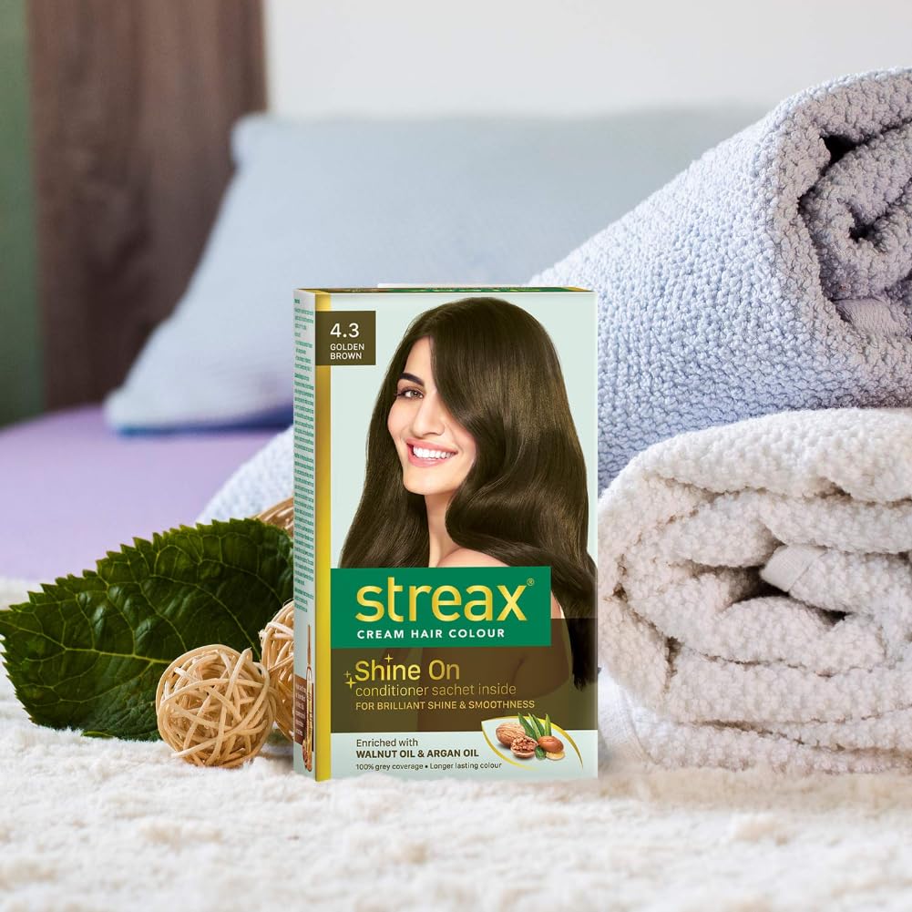 Streax Cream Hair Color for Unisex, 120ml - 4.3 Golden Blonde (Pack of 2)