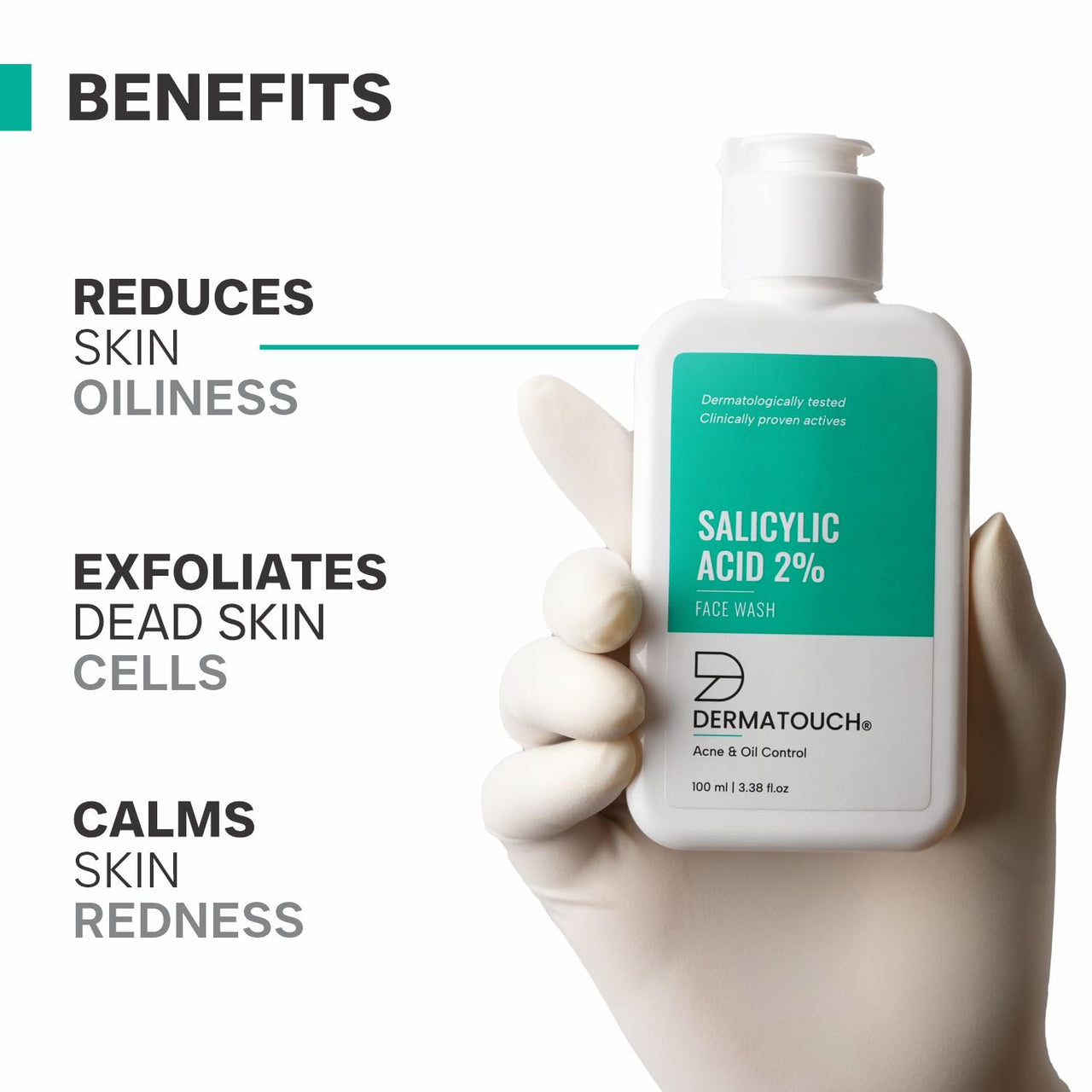 DERMATOUCH Salicylic Acid 2% Face Wash | For Acne & Oil Control | Suitable to All Skin Types | For both Men & Women | 100ML