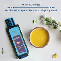 Blue Nectar Ayurvedic Baby Oil with Organic Ghee, 100% Natural Baby Massage Oil With Coconut Oil & Olive Oil | Dermatogically Tested (100ml)