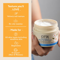 CITTA Ceramides & White Tea Moisturizer for Men & Women | Hydrating Face Moisturizer with Niacinamide for Dry Skin | Daily Use for All Skin Types | Power Blend of Ceramides & White Tea | 50 gm