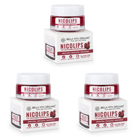 Bella Vita Organic NicoLips Lip Scrub Balm Brightening Dark Lips for Men and Women Dry Lips/Smoker/Chapped Lip & Lipstick Stains Removal Lipcare, 20 g (Pack of 3)