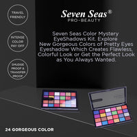Seven Seas Color Mystery EyeShadow Palette 24 Pigmented Colors | Long Wearing And Easily Blendable Eye Makeup Palette | Multicolor - 24.4Gm | Shimmery & Glitter Finish (Skin)