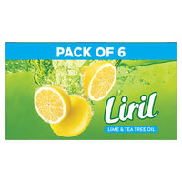 Liril Lime & Tea Tree Oil Soap 125 g (Pack of 6) & Liril Lemon and Tea Tree Oil Body Wash, 250ml