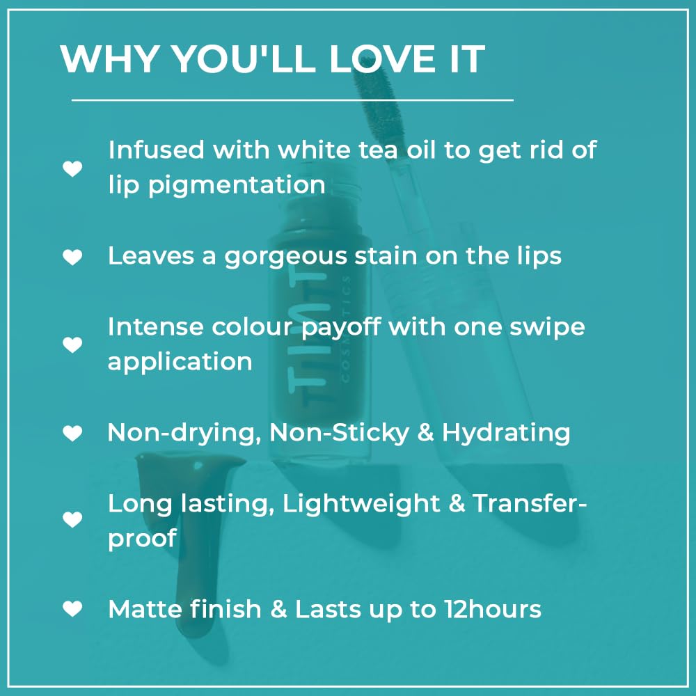 Tint Cosmetics 2.5ml Matte Finish Toffee Liquid Lip Stain, Waterproof, Transfer Proof, Non-Sticky, Non Drying, Light Weight, Long Lasting & Hydrating For Girls & Women