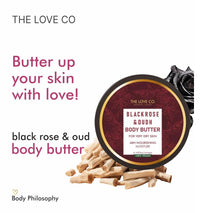 THE LOVE CO. Body Butter - 48-Hour Intense Hydration with Pure Shea Butter - Winter Deep Moisturizing Cream for Women - 200gm (200gm, Black Rose & Oud)