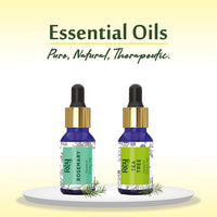 Rey Naturals Complete Hair Care Kit- Castor Oil+Coconut Oil+Almond Oil+Rosemary Oil+Teatree Oil