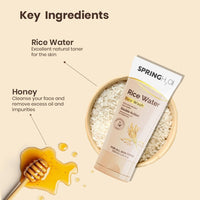 Spring H2O Rice Water Face Wash | Double Action Formula For Skin Brightening & Pores Minimizing | Deep Cleansing & Purifying Gel | Suitable For All Skin Types | 100ml (Pack Of 2)