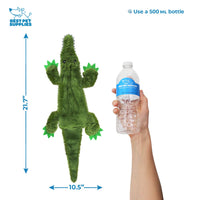 Best Pet Supplies 2-in-1 Stuffless Squeaky Dog Toys with Soft, Durable Fabric for Small, Medium, and Large Pets, No Stuffing for Indoor Play, Holds a Plastic Bottle - 4 Figures, Medium Multicolor/Wild Duck,Hare,Squirrel,Alligator
