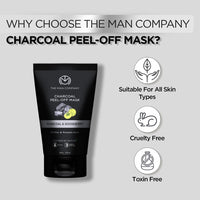 The Man Company Activated Charcoal Peel Off Face Mask for Men | Deep Cleansing | Blackhead/Whitehead & Dead Skin Removal | Paraben & Sulphate Free - 100gm