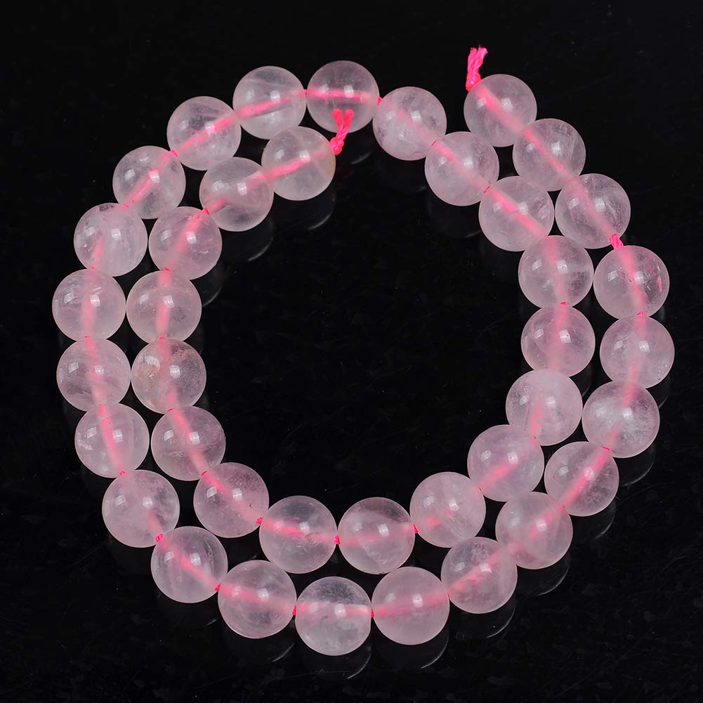 Natural Stone Beads 8mm Rose Quartz Gemstone Round Loose Beads Crystal Energy Stone Healing Power for Jewelry Making DIY,1 Strand 15"