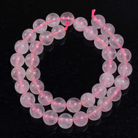 Natural Stone Beads 8mm Rose Quartz Gemstone Round Loose Beads Crystal Energy Stone Healing Power for Jewelry Making DIY,1 Strand 15