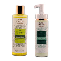 PURE AATMAN Shower Gel & body lotion for refreshing & Nourishment to body | Paraben & sulphate free aloe vera green apple gel Combo