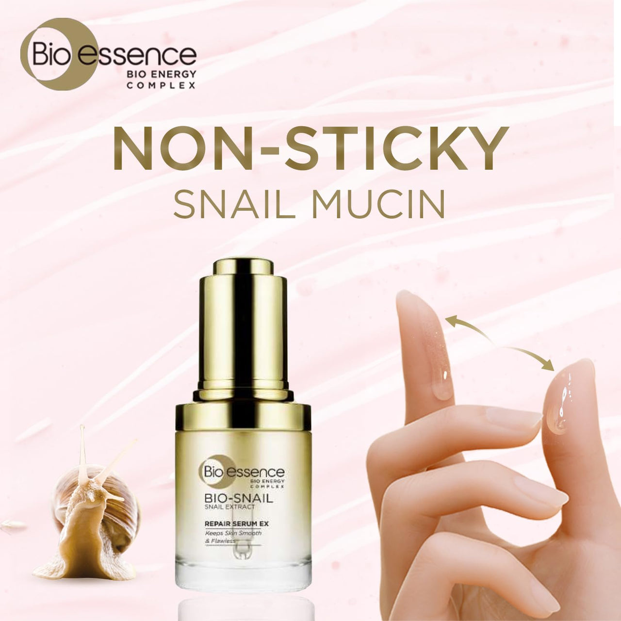 Bio Essence Bio-Snail Repair Serum With Snail Extract (30Ml) | Lightweight Snail Serum For Deep Hydration And Skin Repair | Formulated For Indian Conditions