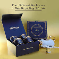 Golden Tips Seasons Harvest Darjeeling Teas, Handpicked Black, Oolong, Green & White Teas in a Gold Foiled Gift Box, Ideal for Gifting & Special Occasions