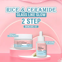 Glamveda Rice & Ceramide Face Serum & Moisturizer Combo For Dry & Sensitive Skin Types