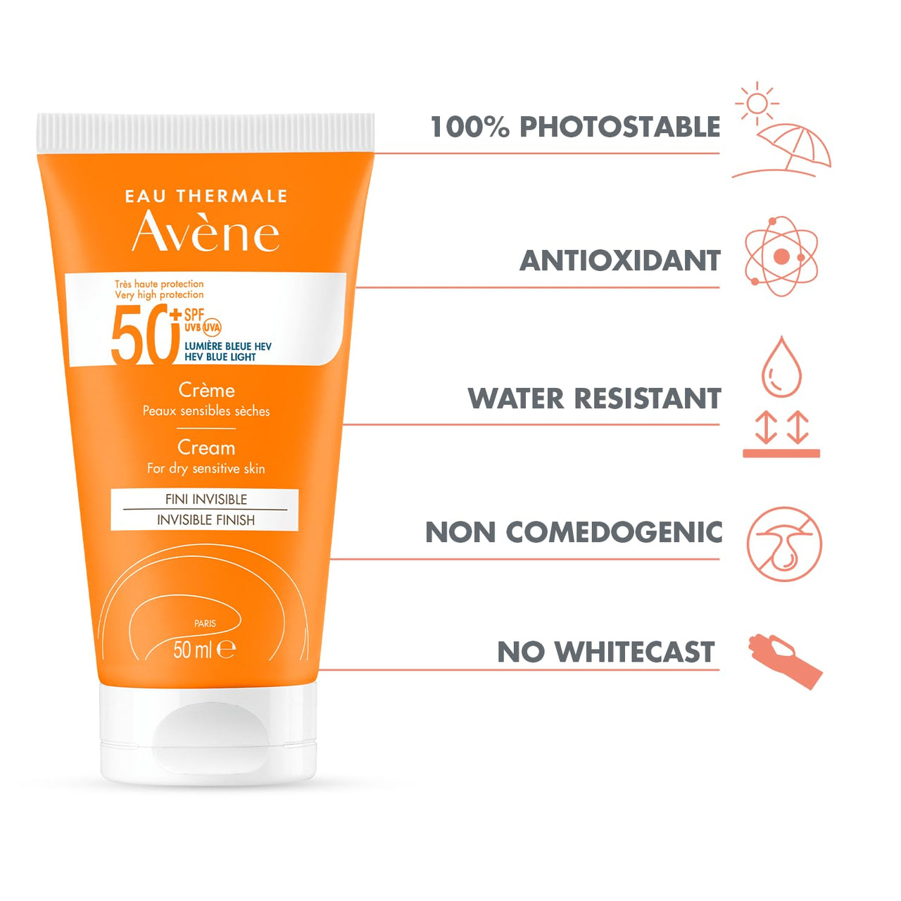 Avene Very High Protection SPF 50 + Cream 50 ml (pack of 3) - Total 150ml