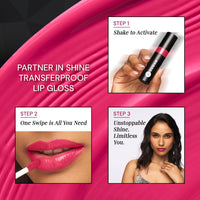 SUGAR Cosmetics Partner In Shine Transferproof Glossy Lipstick | Lasts upto 24hrs | Transferproof & Smudgeproof - 3ml - 10 Tangerine Tuscan