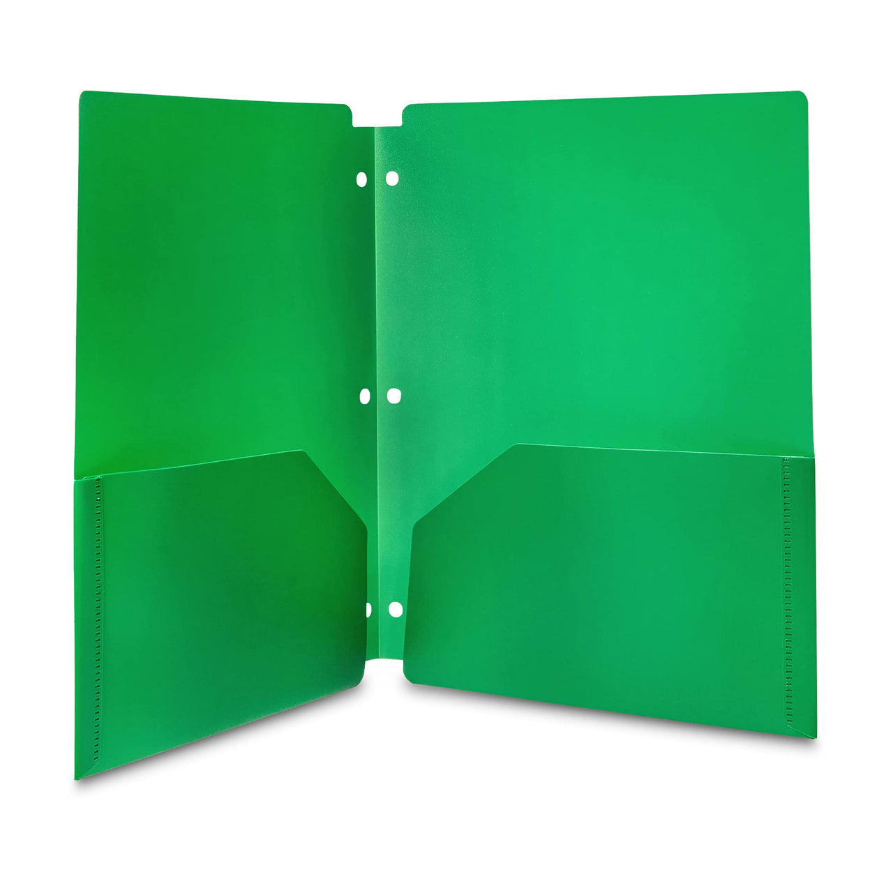 Basics Plastic 3 Hole Punch Folders with 2 Pockets, 8.5 x 11 inches, Pack of 12, Assorted Color