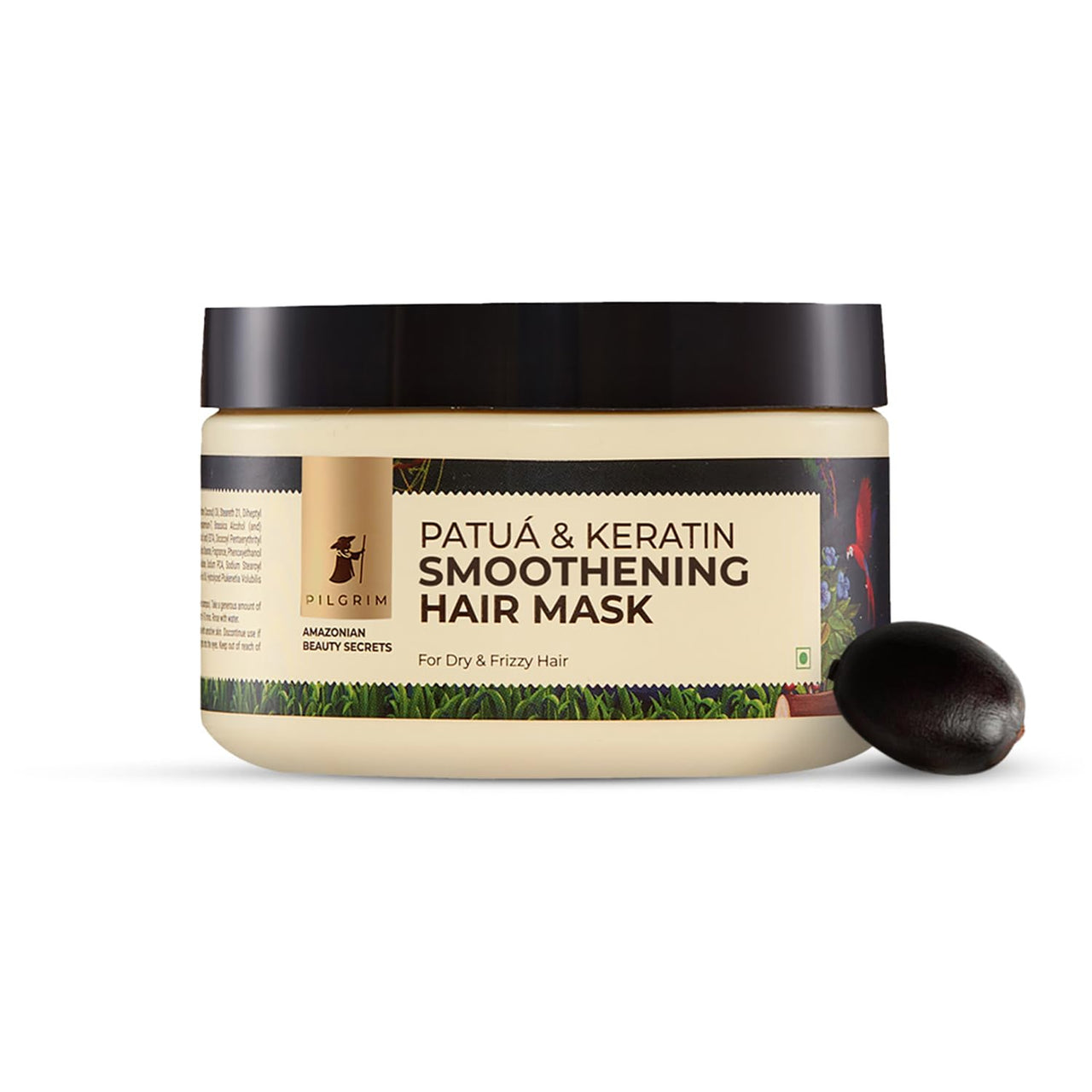 Pilgrim Amazonian Patu?&Keratin Strengthening Unscented Hair Mask Dry&Frizzy Hair Sacha Inchi Women&Men|Hair Mask High Shine&Hydration|Hair Mask Smoothening Hair|Silicon Free|200 Gram
