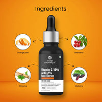 Khadi Organique Vitamin C 10% & B3 2% Face Serum for glowing skin, 30Ml