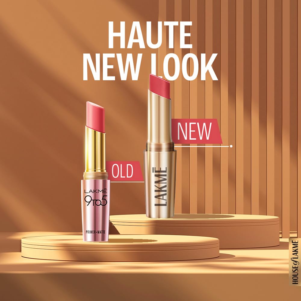 Lakmé 9To5 Primer + Matte Lip Color Mr6 Coral Date, 3.6 G
