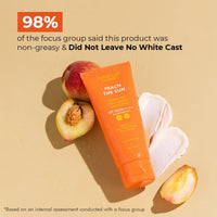 Conscious Chemist® Sunscreen SPF 50 PA++++ | 50g | Gel Sunscreen for Oily Skin, Vitamin C with Rice Water & Peach Extract, Hybrid Lightweight, All Skin Type - Peach The Sun