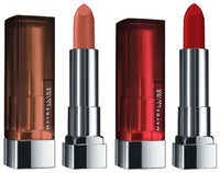 Maybelline New York Color Sensational Creamy Matte Lipstick, 657 Nude Nuance, 3.9G And Maybelline New York Color Sensational Creamy Matte Lipstick, 690 Siren In Scarlet, 3.9G