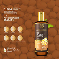 Khadi Natural Soy Protein Hair Oil: Nourishing Elixir for Stronger, Silky-Smooth Hair. Promotes Growth, Reduces Breakage, and Enhances Shine. Paraben Free, Powered Botanics - 200ml