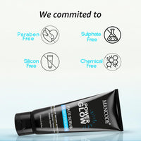 Mancode Power Glow Face Scrub for Men | Deep Exfoliation, Brightening & Hydrating | Removes Dead Skin & Impurities | Natural Ingredients with Saffron, Turmeric & Almond Oil | 100g