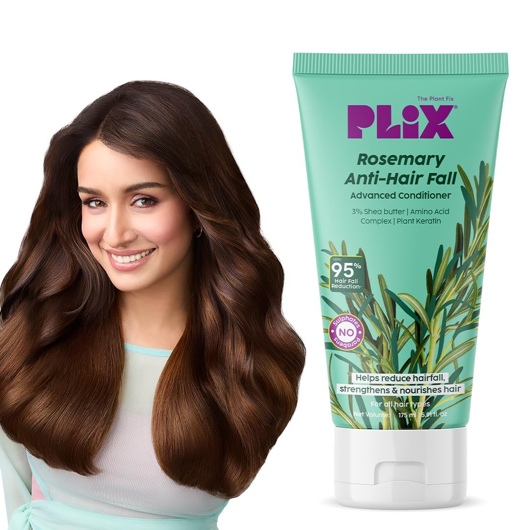 PLIX - THE PLANT FIX Rosemary Advanced Anti Hair Fall Conditioner With Rosemary For Reducing Hair Loss, Breakage| | All Hair Types | Men & Women | Sulphate & Parabeen Free| 175 Ml, 1 Count