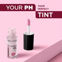 Orgatre PH Lip & Cheek Oil | Lip tint gloss | Color Changing Tint for Women | With Jojoba & Olive Oil, Vitamin E | Non-Sticky, Hydrating & Long-Lasting Glow | 2-in-1 Lip & Cheek Tint for Soft Pink Look | 6.5ml