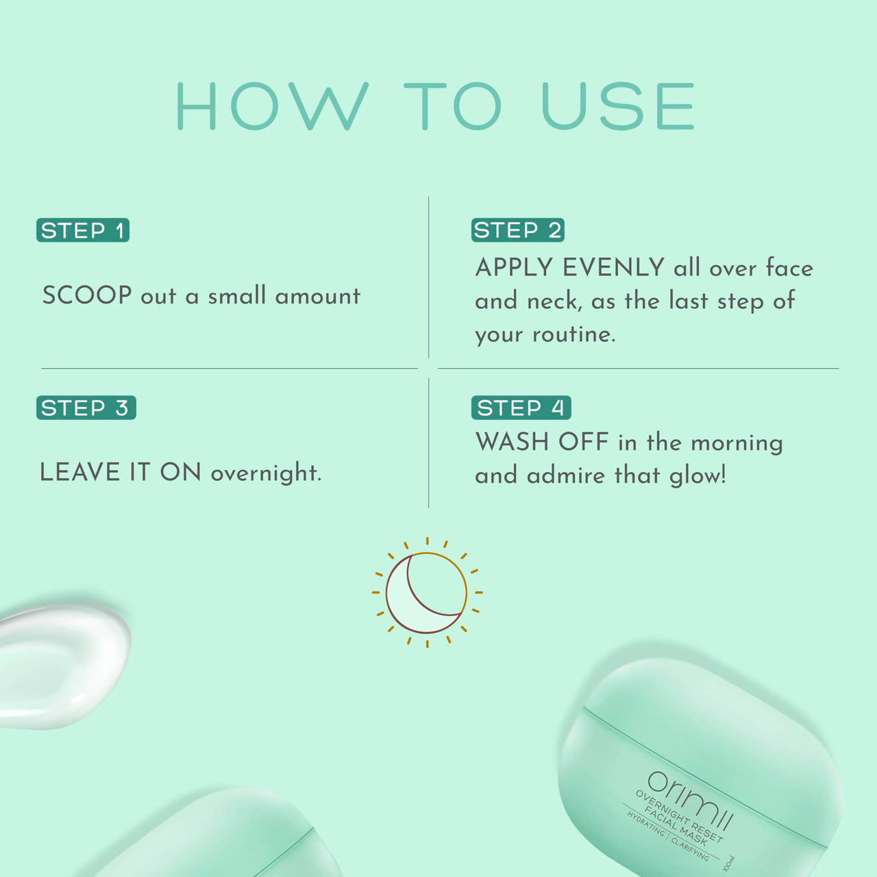 Orimii Sleeping Face Mask for Overnight Repair & Stress Relief (100ml) | Anti Oxidant Rich, Moisturizes, Soothes & Repairs Overnight | Lightweight 100% Natural Night Cream Gel For All Skin Types