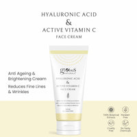 Globus Naturals Hyaluronic Acid & Vitamin C Anti Ageing Face Cream, Enriched with Rose & Glycerine, Skin Lightening & Brightening Formula, 100 ml, Pack Of 2
