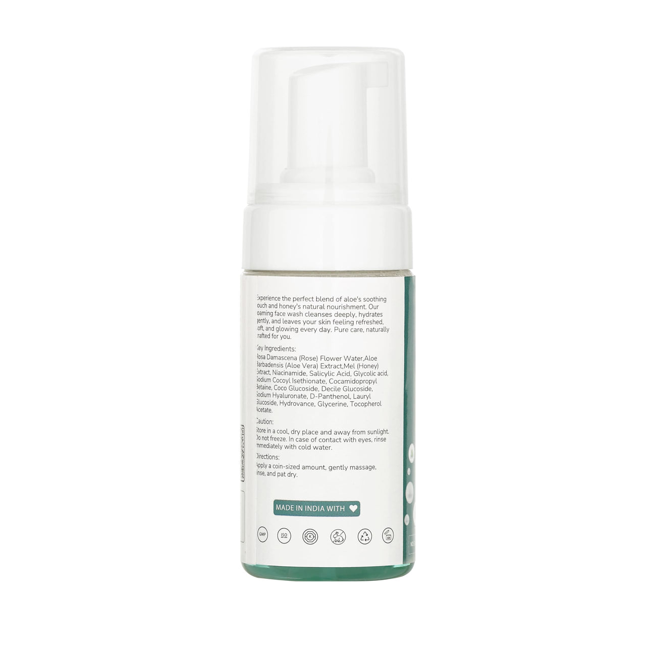 Nature’s Kinn Aloe, Honey Cloud Cleanse Foaming Facewash | Deep Cleansing & Hydrating | With Niacinamide, Hyaluronic Acid, AHA & BHA | Sulphate-Free, Paraben-Free | 100ml