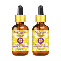 Deve Herbes Pure Pumpkin Seed Oil (Cucurbita pepo) with Glass Dropper | Cold Pressed | Natural | Undiluted | For Diluting Essential Oils | For Hair, Skin & Massage | Men & Women | 100ml X 2